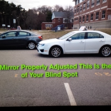 correctly adjusted mirror reduces blind spot