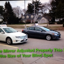 this is the blind spot of the side view mirror adjusted properly