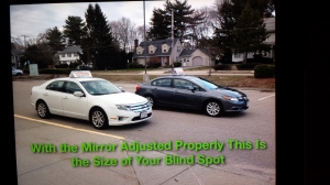 this is the blind spot of the side view mirror adjusted properly