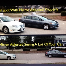 correctly and incorrectly adjust side view mirror