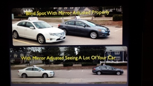 correctly and incorrectly adjust side view mirror